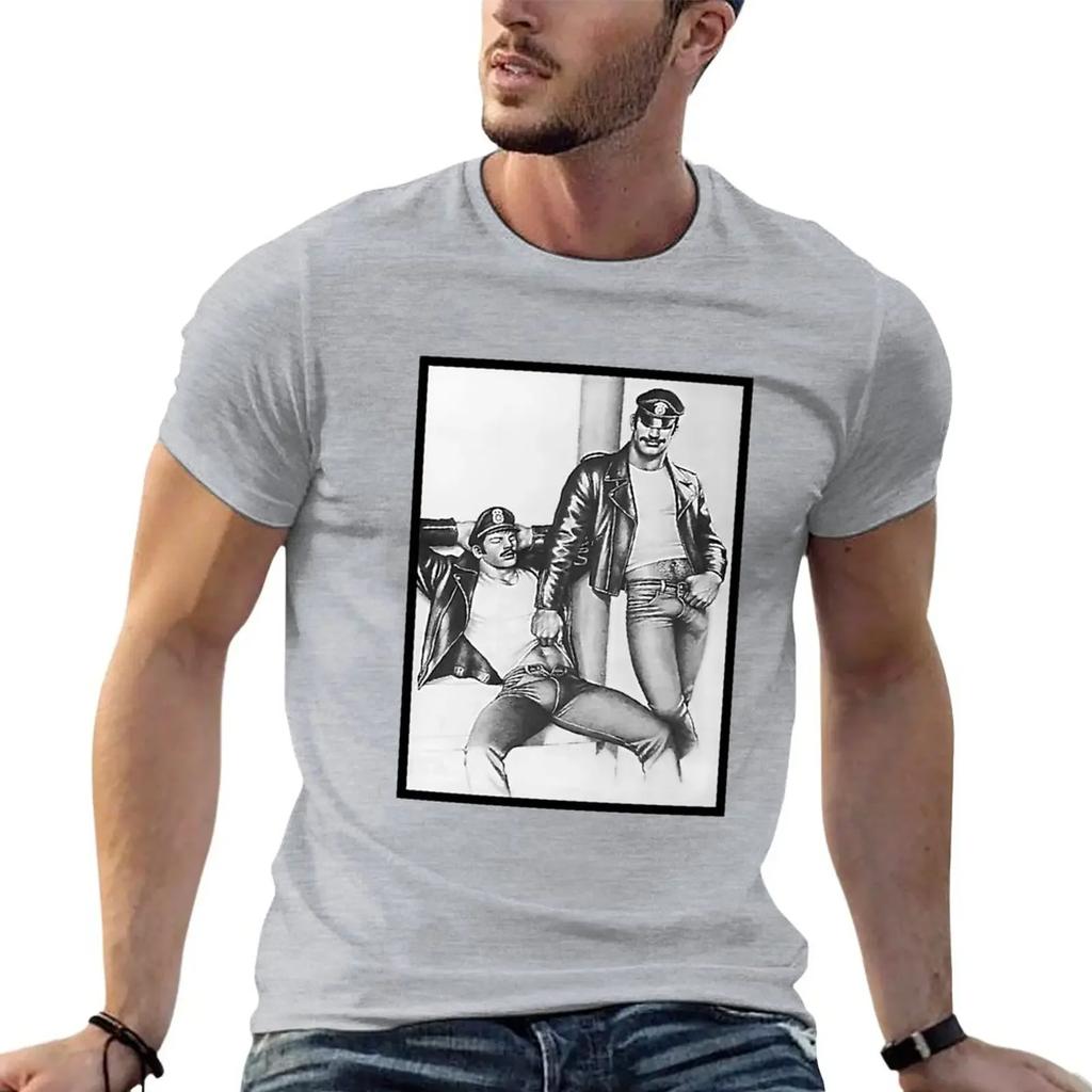 Vintage Tom Of Finland Frisky Duo Tshirt Vintage Cute Tops Unisexs Tshirts