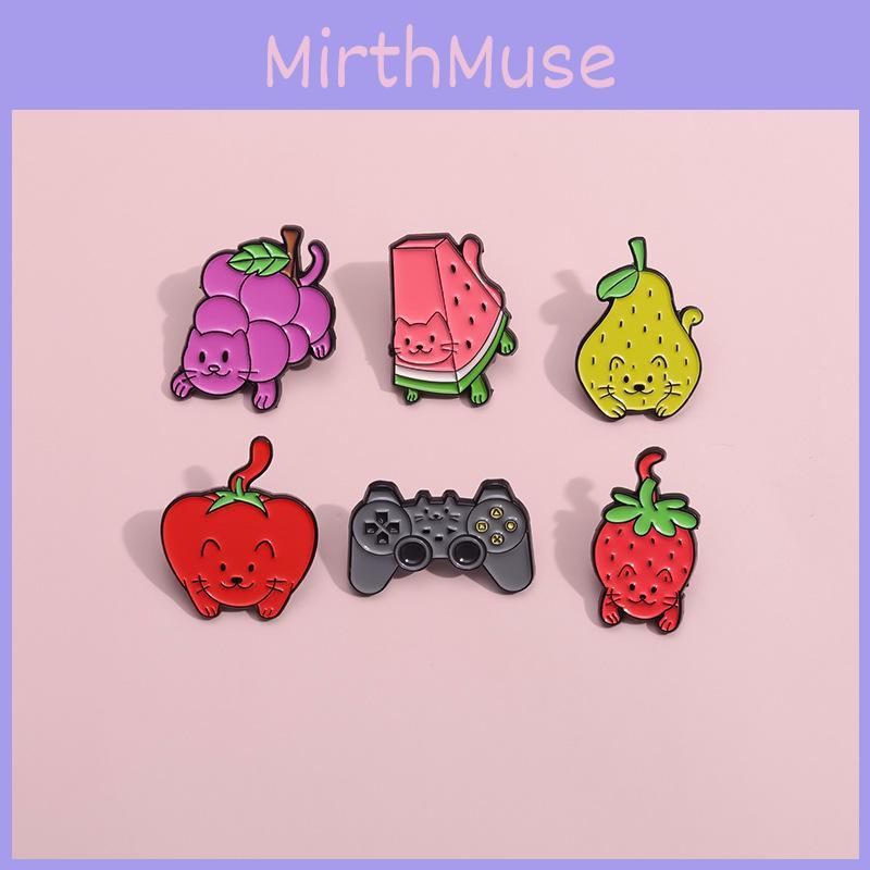 Charming Cute Cartoon Fruit Brooches Featuring Adorable Strawberry Watermelon Grape Designs