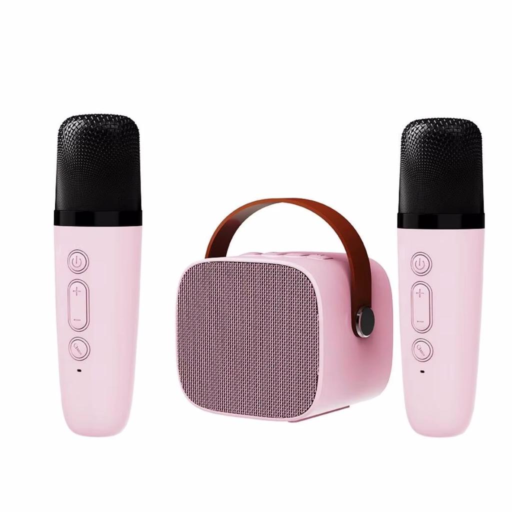 Mini Karaoke Machine for Kids and Adults Portable Speaker With 1-2 Wireless Microphone for Home KTV Birthday Party Holiday Gifts