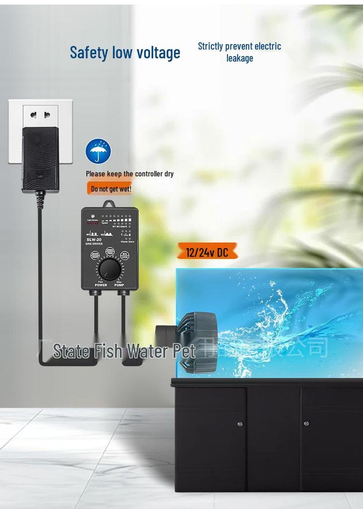 Jiebao SLW Aquarium Wavemaker Pump - Ultra-Quiet, Smart Flow Control, Frequency Conversion for Marine Tanks