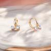 1 Pair Women Circle Earrings, Bow Design Zinc Alloy Earrings with Transparent Cubic Zirconia, Goddess Style Earrings for Daily Wear Work Party