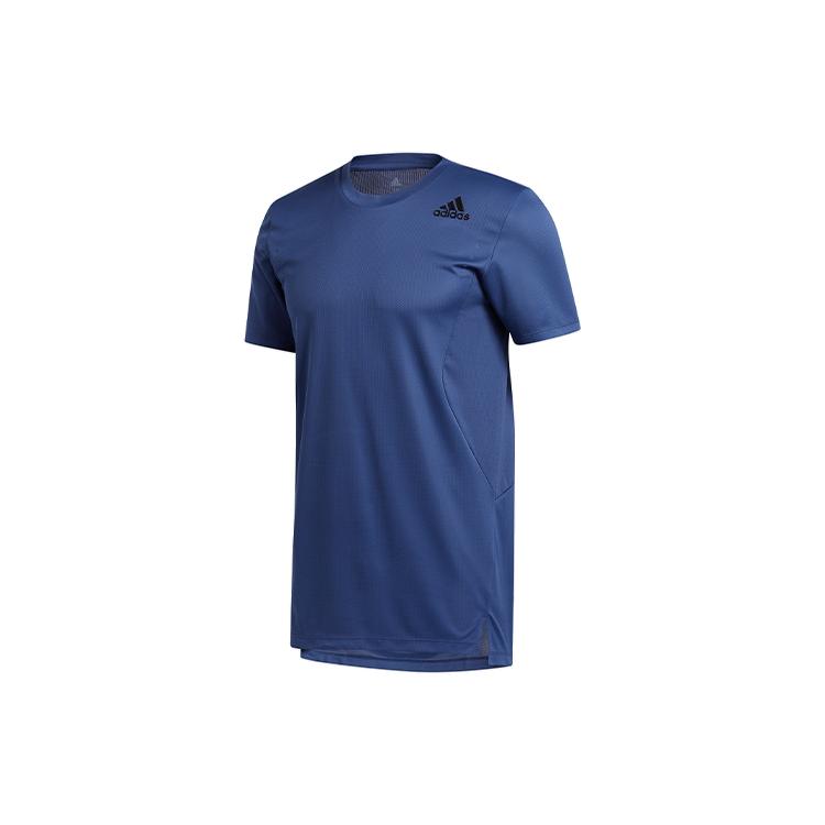 Adidas T Shirts Men's Tech Indigo Crew Neck Moderate Straight Fit GL7299