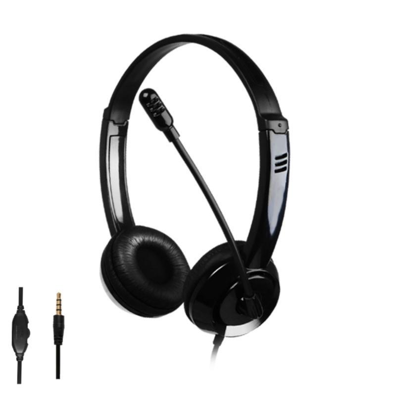 Wire Headsets Over Ear Noise Cancelling Headphone with 3.5mm Plugs and Builts In Microphone for Clear Call Earphone