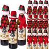 Christmas Scarf & Hat Red Wine Bottle Decoration Set for Hotel & Restaurant Decor