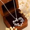 1Pc Golden‑Tone Hollow Heart Rose Flower Pendant Necklace Vintage Floral Delicate Adjustable Chain Fashion Jewelry for Women