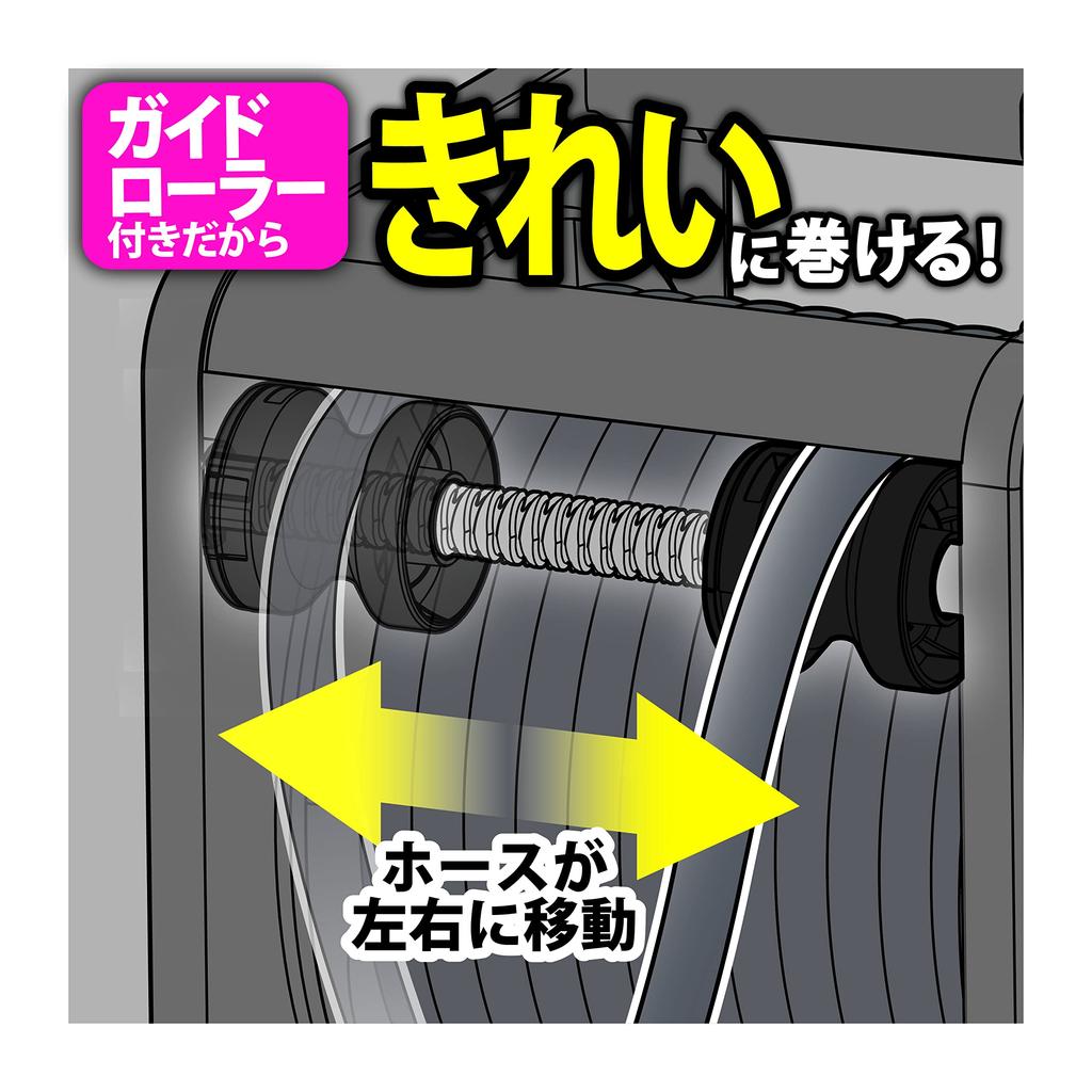 Green Life G-Move 20m Hose Reel with Guide for Neat Hose Reeling, Ash Gray, PRGM-20D(AGY)