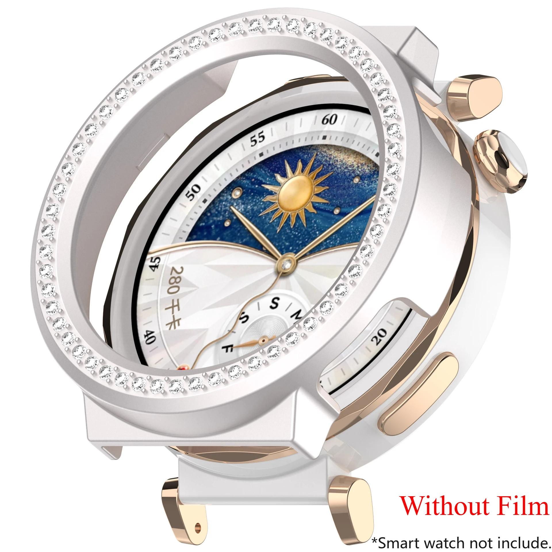 

Bling PC Полый Чехол для Huawei Watch GT 5 4 41мм /5 Pro 42мм Крышка Скин Samrt Ремешок Алмазный Кристалл Бампер Защитник GT5 GT4 Huawei Watch GT5 Pro 42mm слоновая кость