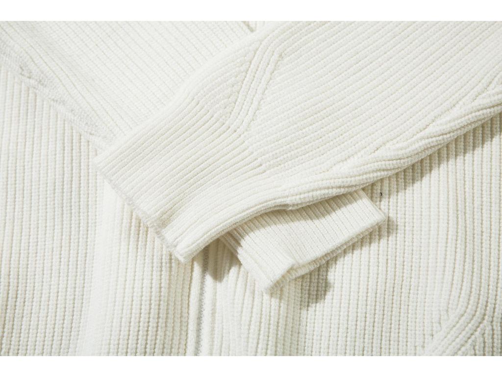 STONESLAND Unisex Strickpullover mit Stehkragen und Reißverschluss