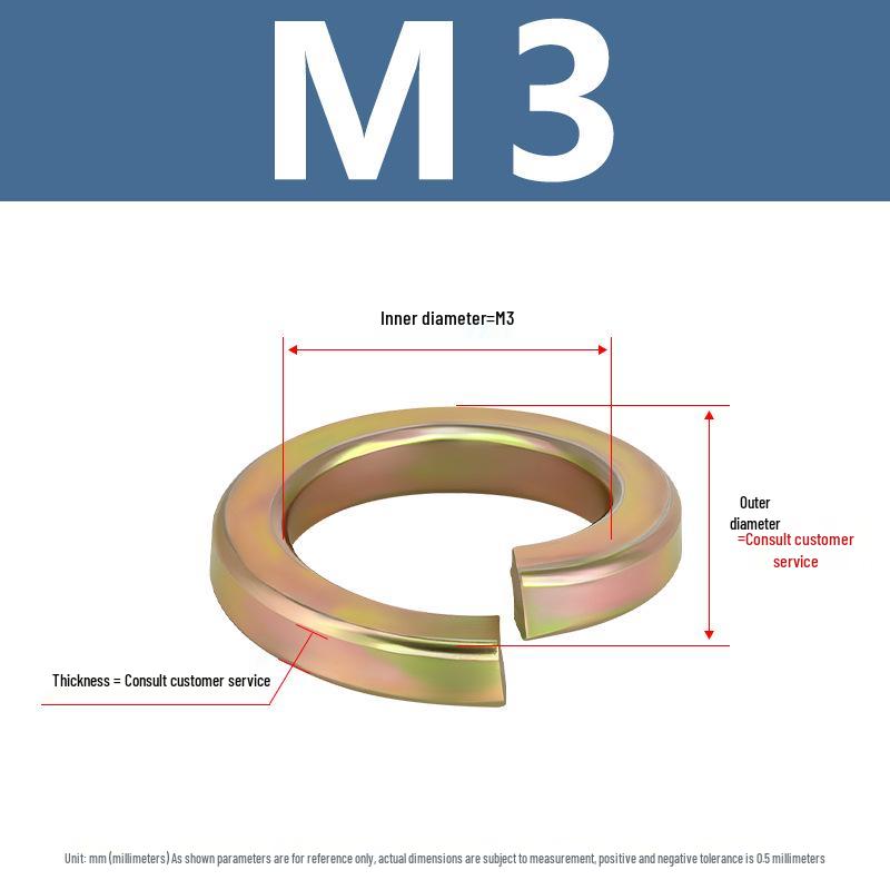

Iron-Plated Zinc Elastic Spring Washer, GB93, Metal Open Gasket, Galvanized, Sizes M3-M24
