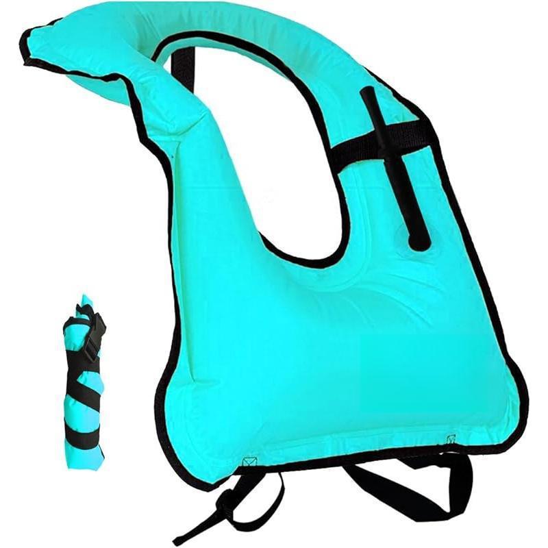 J863 Adult Inflatable Snorkeling Life Vest светло-синий