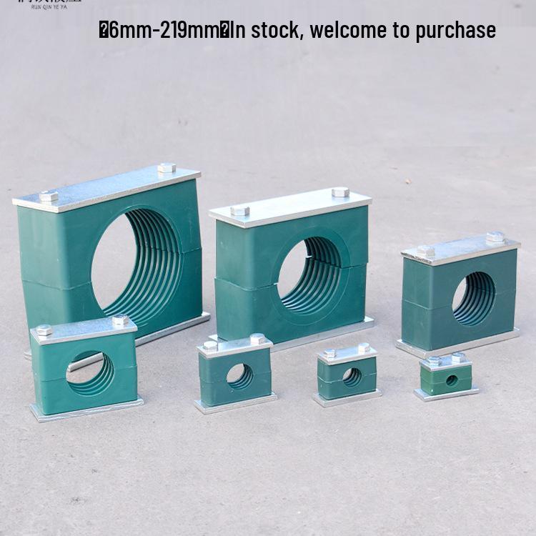 Galvanized Heavy-Duty Plastic Marine Pipe Clamp - Single/Double Hole for Oil, Iron, or Steel Pipes and Cables