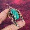 Malachite Pendant Genuine Gemstone Jewelry Copper Wire Wrapped Handmade Pendant