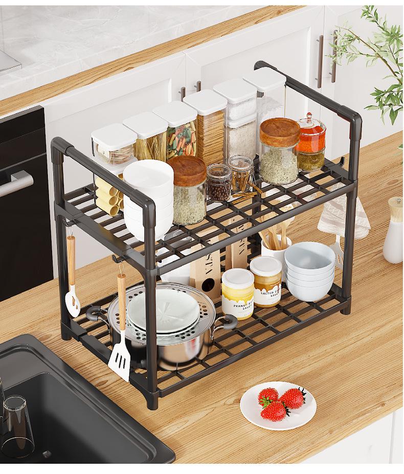 Multi-Layer Kitchen Storage Rack for Microwave and Pots