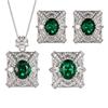 Necklace Earring Ring Set Jewelry Live Broadcast Emerald Color Treasure High-end Fashion Women's