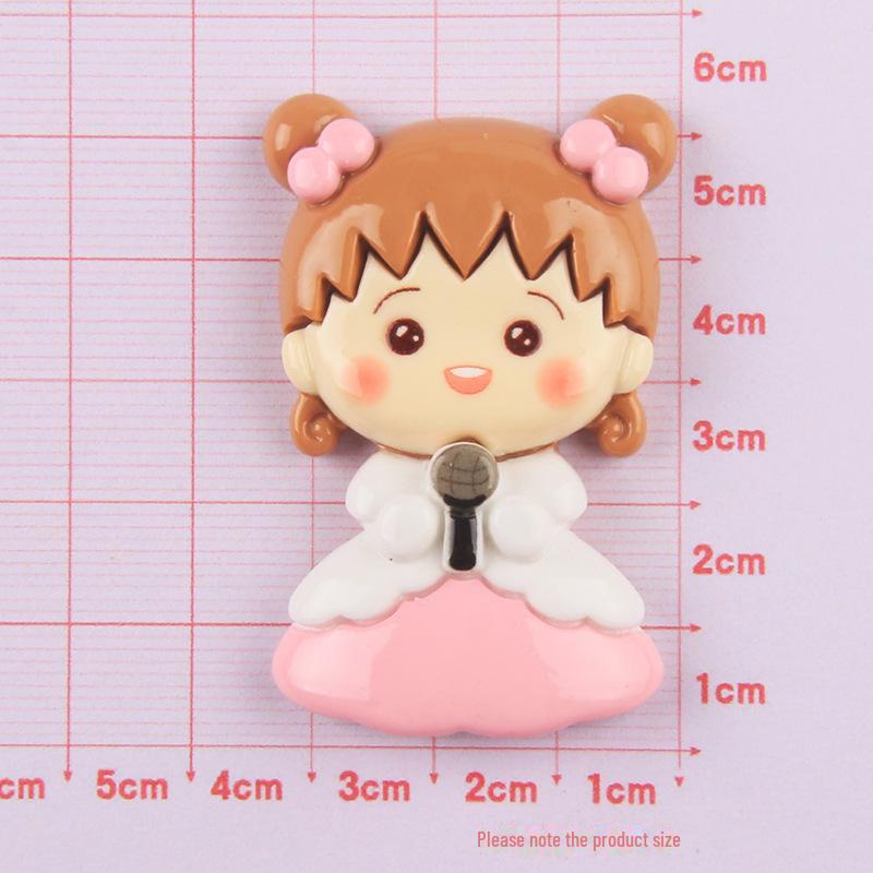 

Аксессуары из смолы Chibi Maruko-chan: Украшения из кремового клея, магнит на холодильник своими руками, заколка для волос и чехол для мобильного телефона.