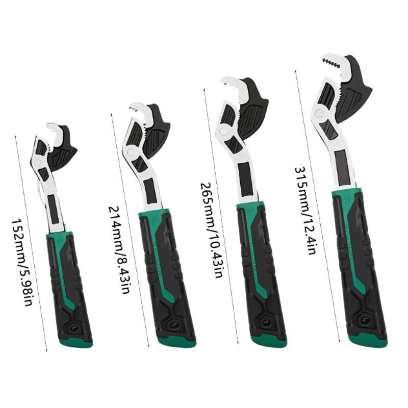 High Carbon Steel Quick Locking Pipe Wrench Set Of 4 Size From 6in To 12Inch Spanner For Home Repair And Industrial Use