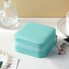 Mini Jewelry Storage Box, PU Leather Compact Jewelry Organizer, Soft Velvet Shockproof Jewelry Case for Rings Earrings