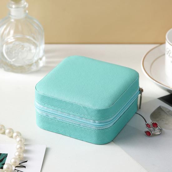Mini Jewelry Storage Box, PU Leather Compact Jewelry Organizer, Soft Velvet Shockproof Jewelry Case for Rings Earrings