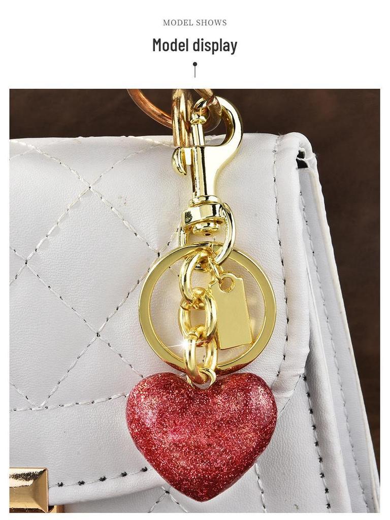 Europäisch-amerikanischer Herz-Schlüsselanhänger, Herzanhänger, Liebes-Taschenanhänger & Auto-Accessoire für Damen