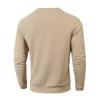 Men's Casual Long-Sleeved Checked Shirt, Slim-Fit Round-Neck Solid-Color Top