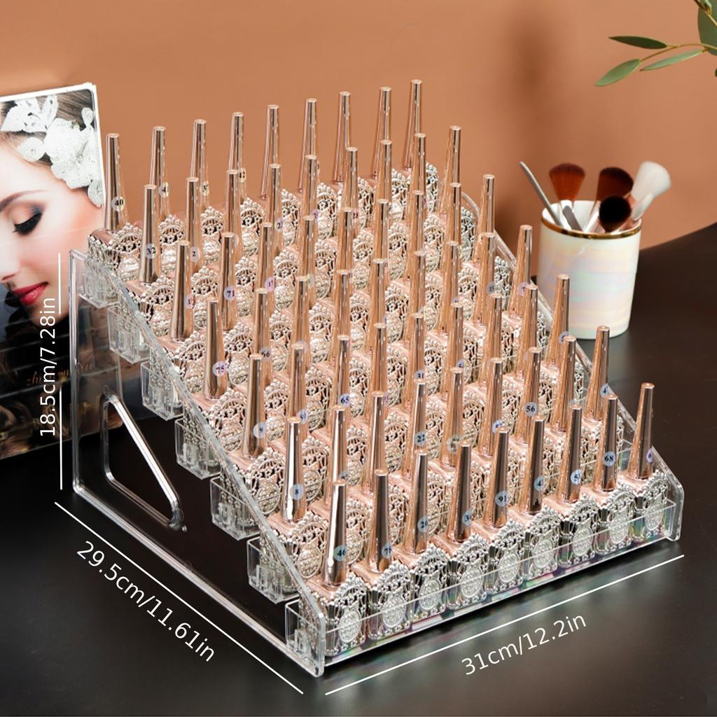 1pc Manicure Tools Nail Polish Display Rack, Nail Polish Glue Storage Box, Nail Shop Eye Shadow Cosmetics Desktop Organizer