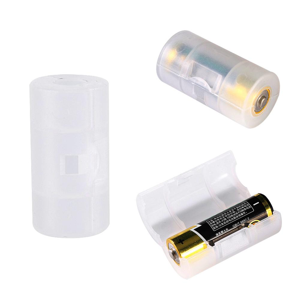 4 Pack AA To Size C Battery Adapters Holder Switcher Converter Cases Box White
