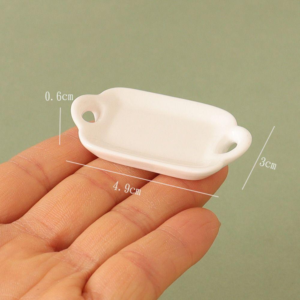 5pcs Mini Miniature Dollhouse Food 8 Styles Simulation Bowl White Dining Plate  Dollhouse Decoration