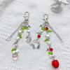 Handmade Keychain Strawberry/Peach Charm Key Chain Colorful Beaded Keyring Charm