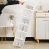 Shoe Storage Box Transparent Visible Square Shape Stackable Large Space Store Shoes Hollow Out Back Breathable Shoe Organizer Household Stuffs