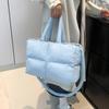 Niche Design Cotton Clothing One-shoulder Tote Bag  New Summer Embroidered Thread Square Cotton Carrying Underarm Pillow Bag