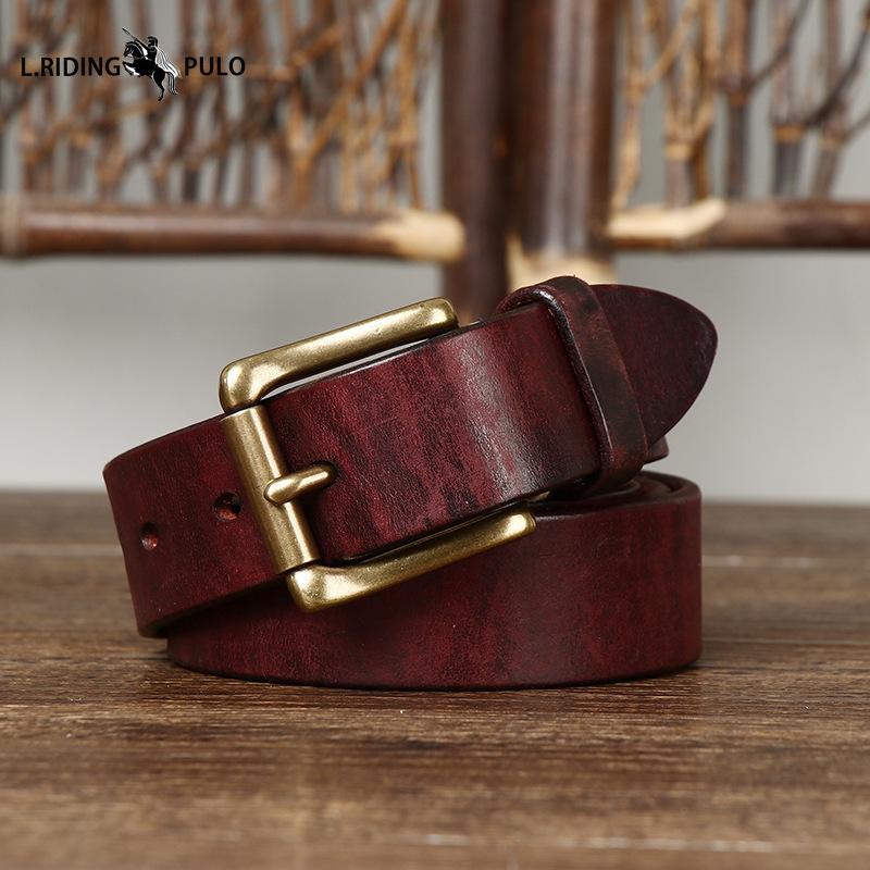 Genuine Leather Belt for Men and Women Retro Pure Cowhide Jeans Belt Korean Style Trendy Genuine Leather Versatile Universal