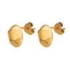 Korean Minimalist 18K Gold Plated Polygonal Stud Earrings in Titanium Steel