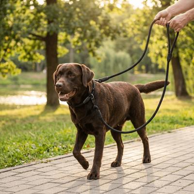 Black Dog Training Leash Nylon No Pull Dog Lead Sturdy P Chain Leash Small Medium Dogs