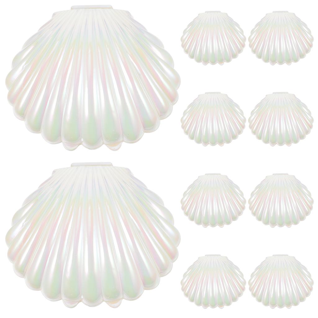 10pcs Plastic Shell Candy Boxes Biscuit Treats Holder MakeUp Jewelry Storage Boxes Baby Shower Wedding Birthday Party Favor