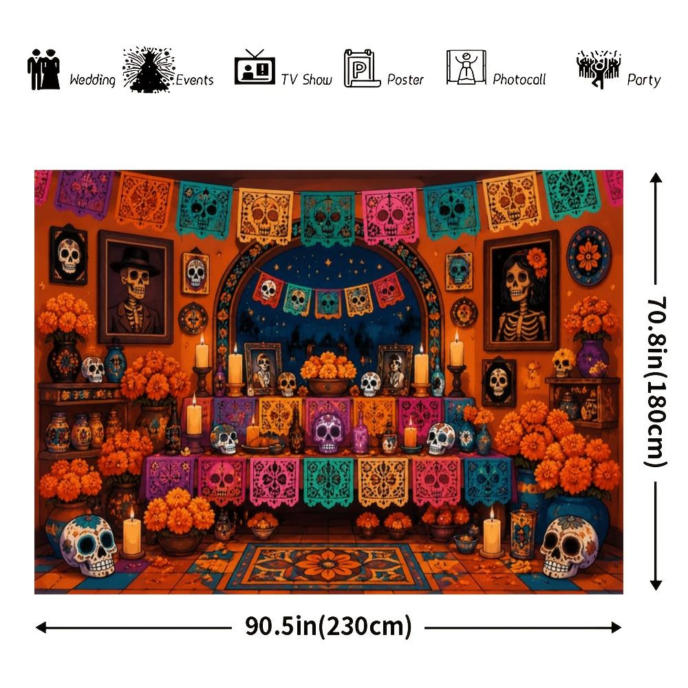 2D planar flag, 2D planar 1 piece 2D flag, Halloween skeleton-themed banner backgroundzyc