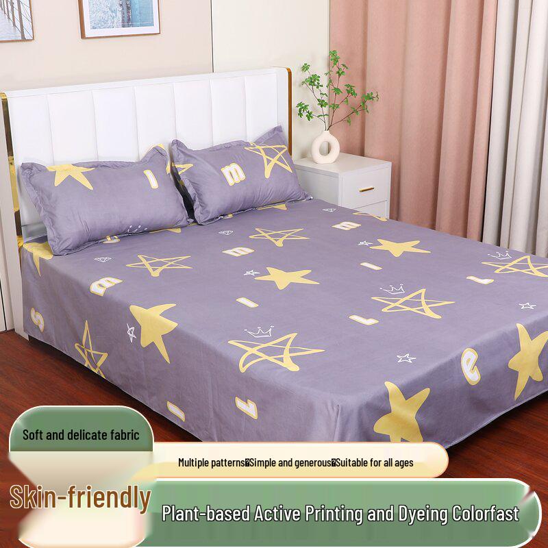 Cotton Dormitory Bedding Set: 3-Piece Quilt Cover and Single Sheet for Student Single Bed.