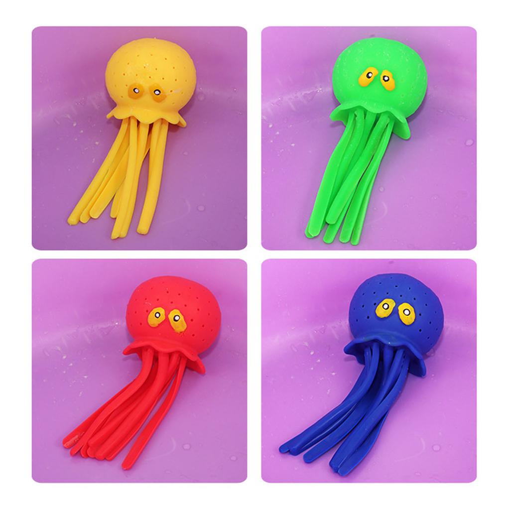 Octopus Ball Toy Luminous Stress Relief Cute Sensory Kids Bath Toy for Boys Girls for Beach Pool 4pcs