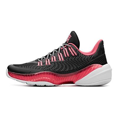 A Shock Game Ready Cushioning Slip Resistant Abrasion Resistant Low Top Basketball Shoes Men's Black Red 11831109-2