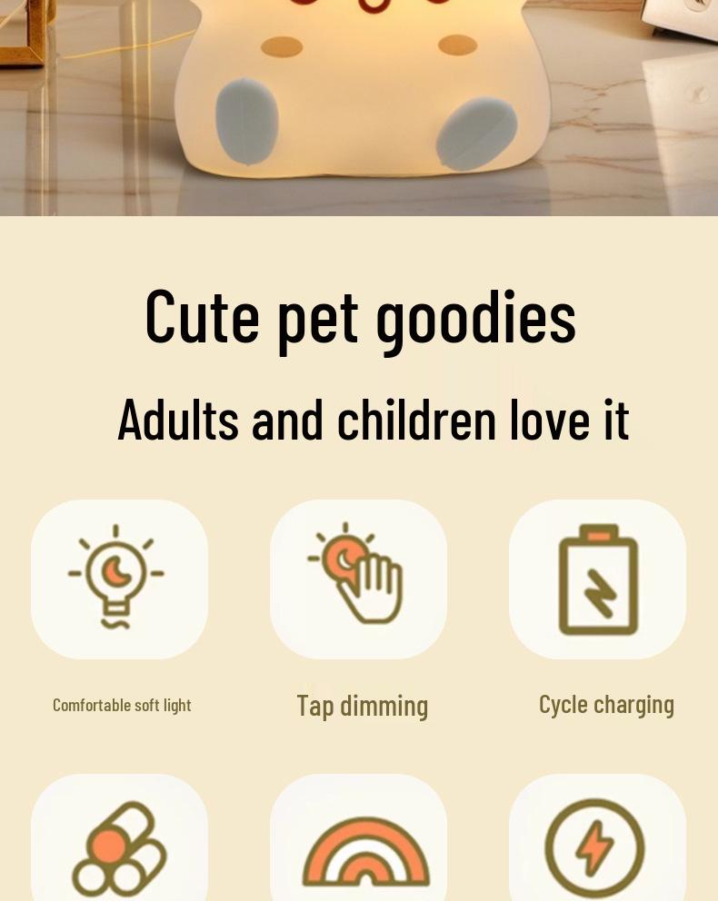 Rechargeable Star Silicone Night Light for Kids - Perfect Birthday Gift for Girls