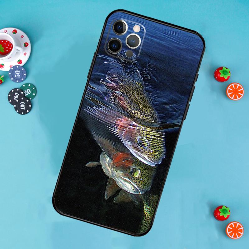 Vintage Trout Fishing Phone Case For iPhone 17 Air 16 15 14 13 11 12 Pro Max 13 12 mini 15 16 Plus 16e Cover Funda