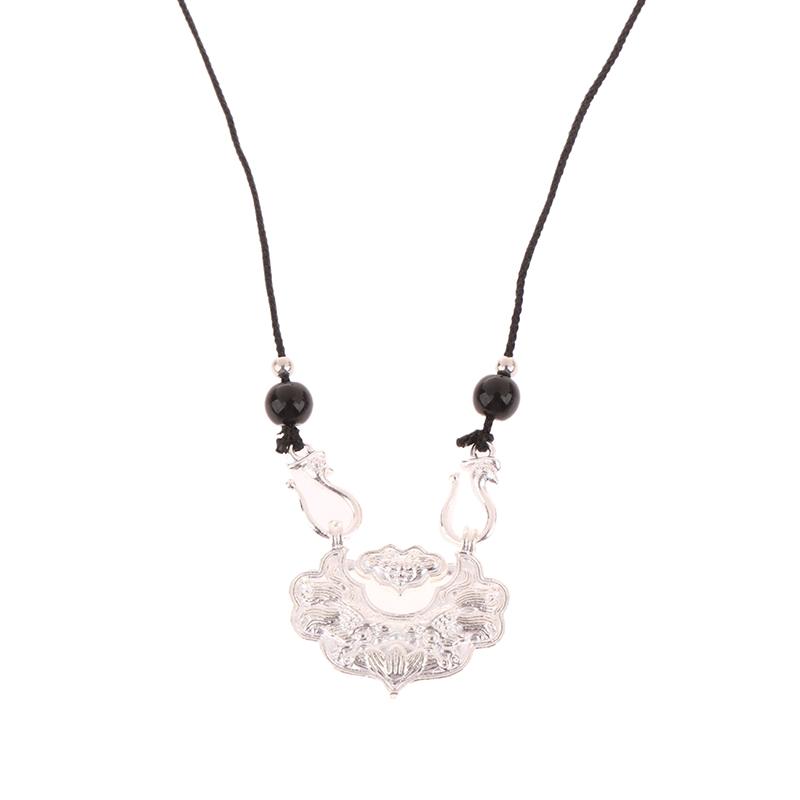 Chinese Style Ping An Lock Pendant For Women Vintage New Chinese Retro National Necklace Women'S Jewelry Valentine'S Day Gift
