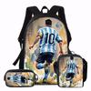 3PCS No.10 Football Player Backpack Set | Large Capacity Casual Backpack with Matching Clutch & Tote Bag, Ideal for Daily Use