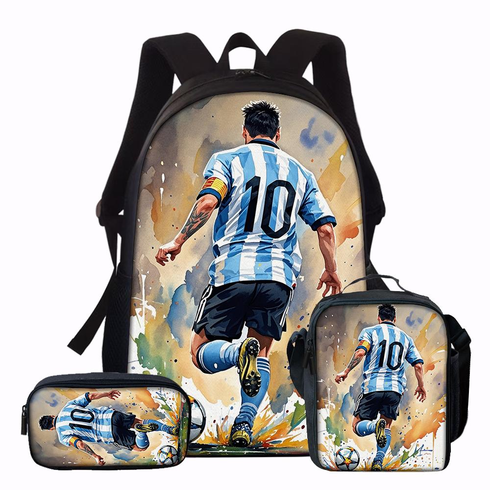 1/2/3/4/5 pièces Sac à dos Quotidien Imprimé Numéro 67 de Bande Dessinée Ensemble Sacoche d'École Spacieuse Légère Sac d'Excursion Cadeau Parfait pour Jeune