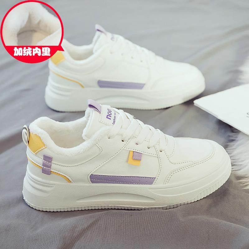 Fleece autumn and winter 22 new sports and leisure dad shoes board shoes winter cotton shoes 35