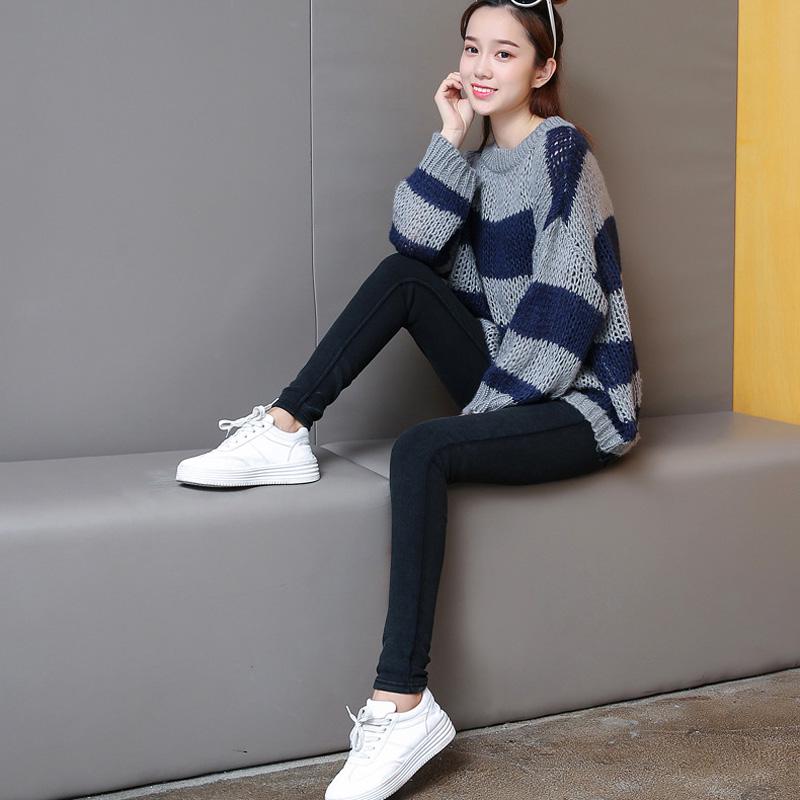 Dámské legíny z imitace džínoviny Zimní flanel Warm Plus Velvet Super elastické kalhoty Plus Size Kalhoty