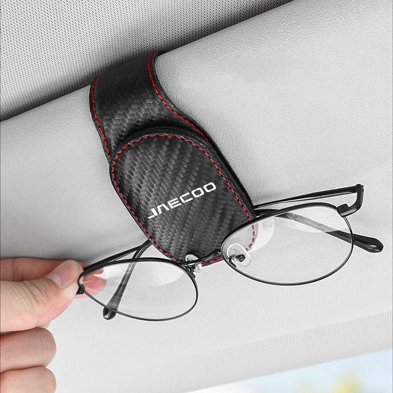 Magnetic Genuine Leather Eyeglass Clip Auto Sun Visor Glasses Clip Fit For Chery Auto Jaecoo J7 J8 Interior Accessories Auto Auto Accessories