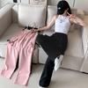 Hot Season New Wide-leg Pants, Thin High-waisted Retro Style Drawstring Version Casual Pants