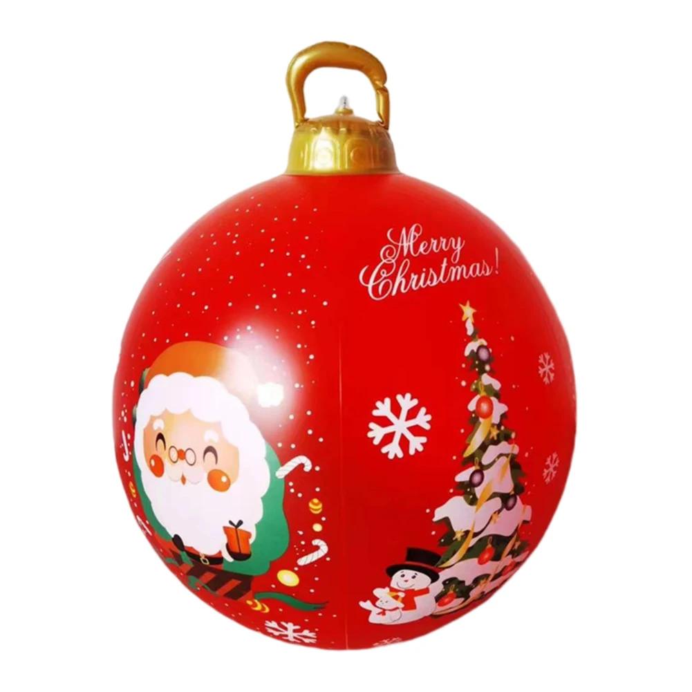 60CM Christmas Inflatable Ball Xmas Decorative Ball Inflated Toy Ball Giant Big Balls New Year Party Christmas Gift Home Decor
