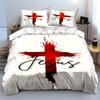Red cross with "Jesus". Bedding sets Duvet cover sets Duvet covers Pillowcases(1 * Duvet Cover 2 * Pillowcases, without duvet insert)