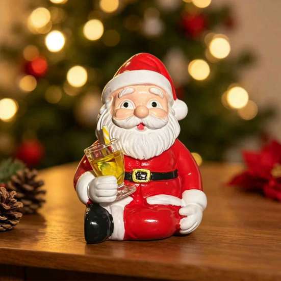 Small Garden Planters 3PCS Mini Santa Claus Resin Ornaments, Cute Desktop Figurines, Creative Ornaments Christmas Decorative Accents for Landscaping